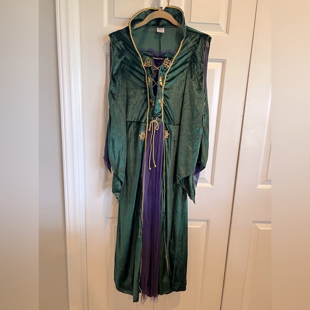 HOCUS POCUS 💚🧹💜Kids Witch Costume- Purple Dress Under Green Robe